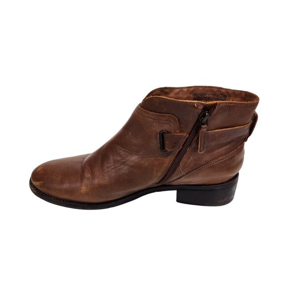 Ugg Boots Women's Size 9.5 Brown Leather Side Zip Ankle Strap - Picture 11 of 14